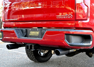 Gibson 20-21 Chevy Silverado 6.6L 2.5in Cat-Back Dual Split Exhaust System Stainless - Black Elite-Catback-Deviate Dezigns (DV8DZ9)