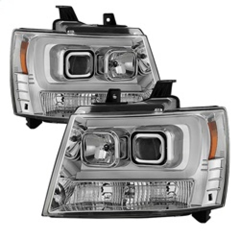 Spyder 07-14 Chevy Suburban/1500/2500/Tahoe V2 Projector Headlights Chrome PRO-YD-CSUB07V2-DRL-C-Headlights-Deviate Dezigns (DV8DZ9)