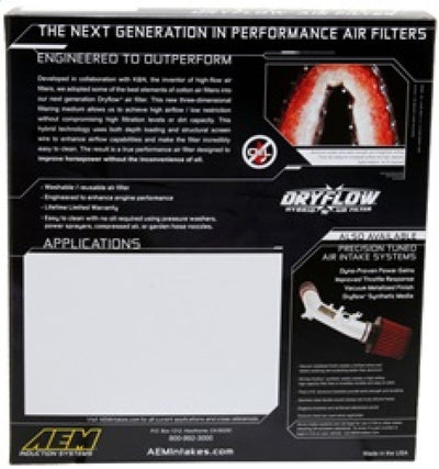 AEM 08-10 F150/250/350 / 07-10 Expedition 10.5in O/S L x 9.875in O/S W x 2.188in H DryFlow Filter-Air Filters - Drop In-Deviate Dezigns (DV8DZ9)