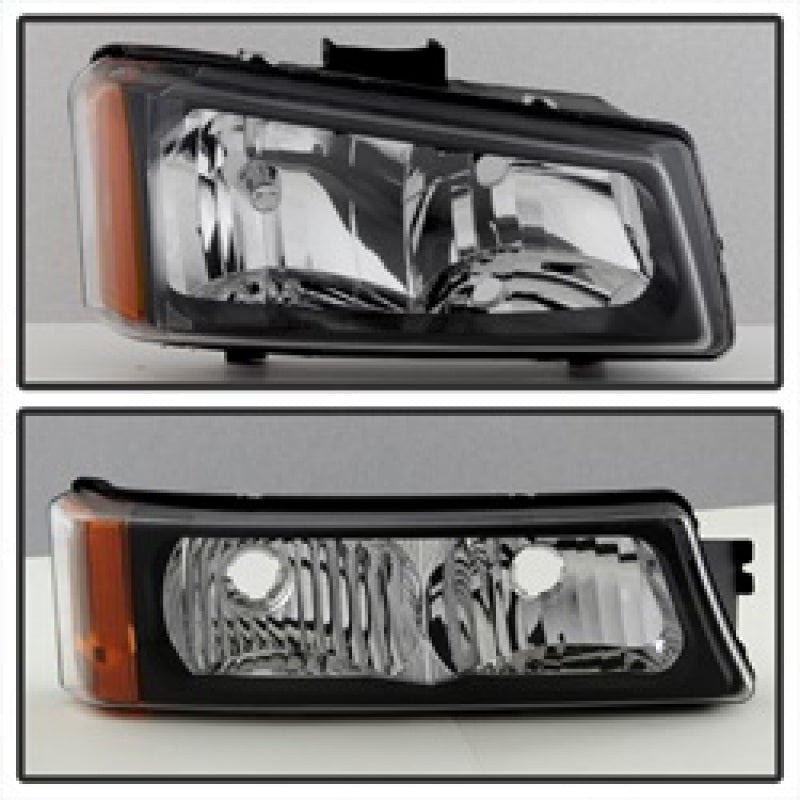 Xtune Chevy Silverado 2500HD 03-06 Crystal Headlights w/ Bumper Lights Black HD-JH-CSIL03-AM-BK-SET-Headlights-Deviate Dezigns (DV8DZ9)