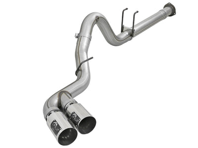 aFe Rebel XD 4in SS Down-Pipe Back Exhaust w/Dual Polished Tips 17-18 Ford Diesel Trucks V8-6.7L(td)-DPF Back-Deviate Dezigns (DV8DZ9)