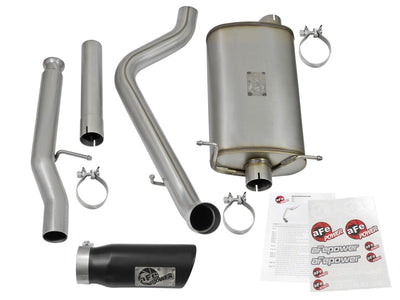 aFe MACHForce XP Exhausts Cat-Back Black Tip 09-17 GM Silverado 1500 4.3/5.3L RegCab SB/LB-Catback-Deviate Dezigns (DV8DZ9)