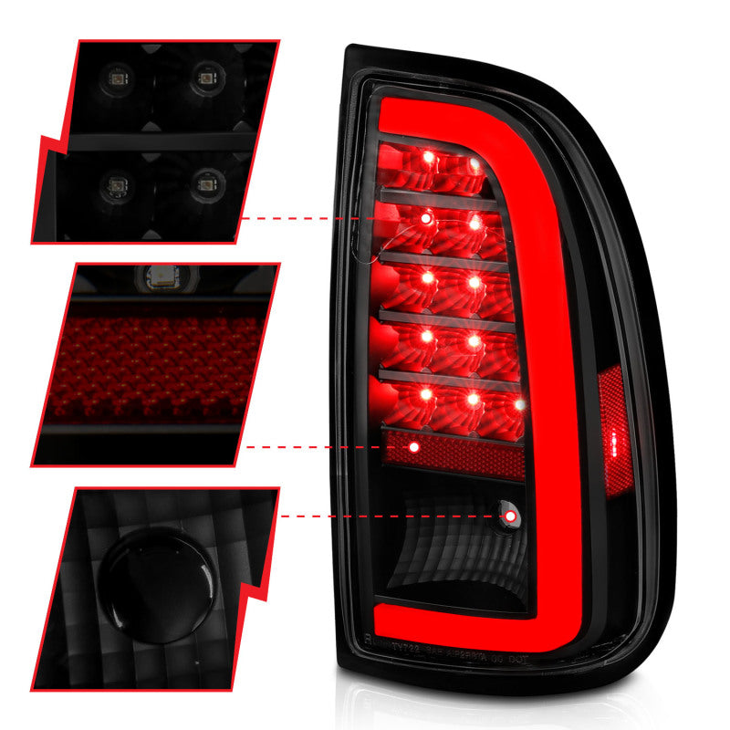 ANZO 00-06 Toyota Tundra (Std. Bed/Reg Cab) LED Taillights w/Light Bar Black Housing Smoke Lens-Tail Lights-Deviate Dezigns (DV8DZ9)