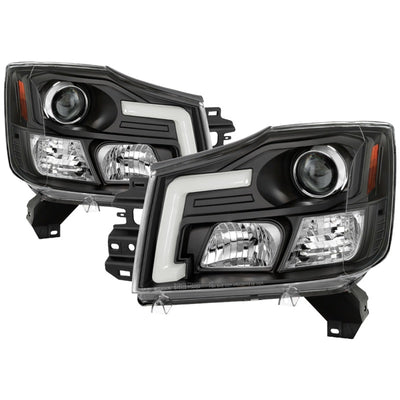 Spyder 04-15 Nissan Titan / 04-07 Nissan Armada V2 Projector Headlights - Black PRO-YD-NTI04-DRL-BK-Headlights-Deviate Dezigns (DV8DZ9)