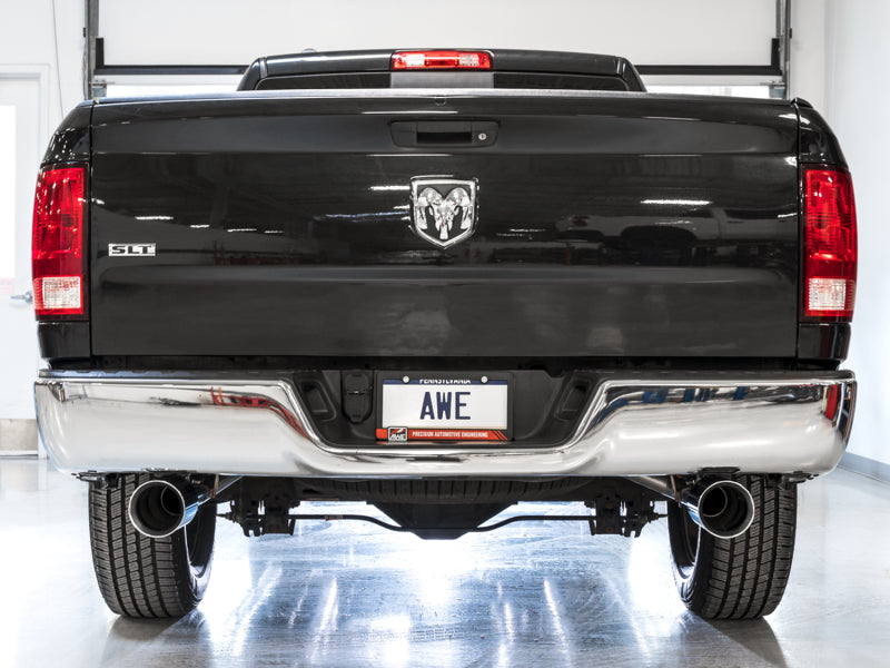 AWE Tuning 09-18 RAM 1500 5.7L (w/o Cutout) 0FG Dual Rear Exit Cat-Back Exhaust - Chrome Silver Tips-Catback-Deviate Dezigns (DV8DZ9)