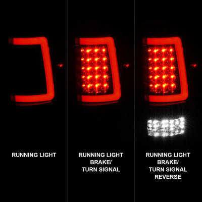 ANZO 2004-2006 Ford F-150 LED Tail Lights w/ Light Bar Black Housing Clear Lens-Tail Lights-Deviate Dezigns (DV8DZ9)