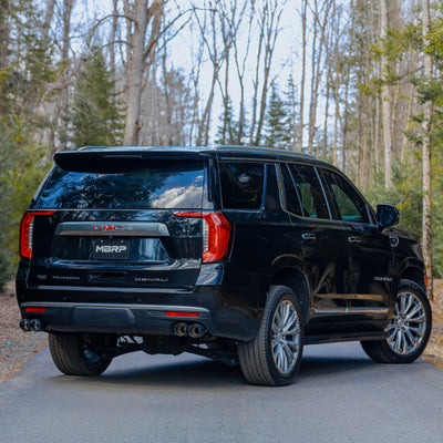 MBRP 2021+ Chevy Tahoe / GMC Yukon T304 SS 3in Cat-Back Dual Split Exhaust w/ Quad Carbon Fiber Tips-Catback-Deviate Dezigns (DV8DZ9)