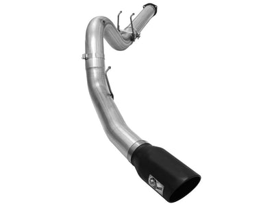 aFe MACHForce XP Exhaust 5in DPF-Back Stainless Steel Exht 2015 Ford Turbo Diesel V8 6.7L Black Tip-DPF Back-Deviate Dezigns (DV8DZ9)