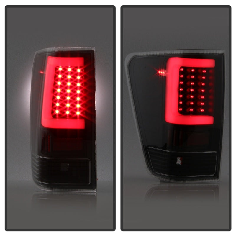 xTune 04-15 Nissan Titan Light Bar LED Tail Lights - Black (ALT-ON-NTI04-LBLED-BK)-Tail Lights-Deviate Dezigns (DV8DZ9)