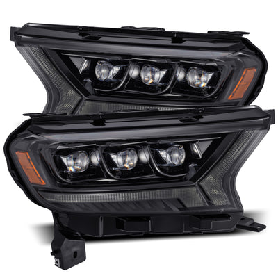 AlphaRex 19-21 Ford Ranger NOVA LED Proj Headlight Plnk Style Alpha Blk w/Activ Light/Seq Signal/DRL-Headlights-Deviate Dezigns (DV8DZ9)