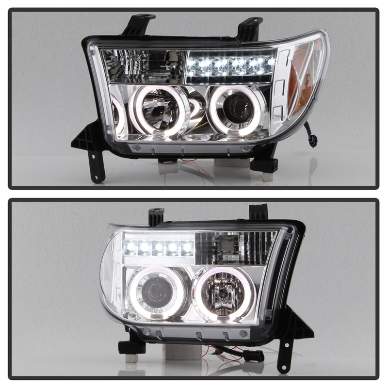 Spyder Toyota Tundra 07-13 Projector Headlights LED Halo LED Chrm PRO-YD-TTU07-HL-C-Headlights-Deviate Dezigns (DV8DZ9)