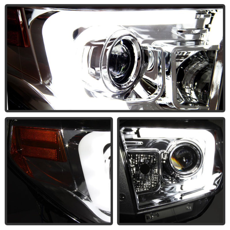 Spyder Toyota Tundra 2014-2016 Projector Headlights Light Bar DRL Chrome PRO-YD-TTU14-DRL-C-Headlights-Deviate Dezigns (DV8DZ9)