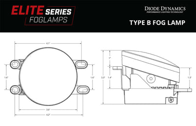 Diode Dynamics Elite Series Type B Fog Lamps - White (Pair)-Fog Lights-Deviate Dezigns (DV8DZ9)