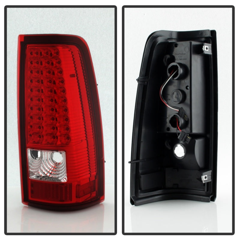 Xtune Chevy Silverado 1500/2500/3500 99-02 LED Tail Lights Red Clear ALT-ON-CS99-LED-RC-Tail Lights-Deviate Dezigns (DV8DZ9)