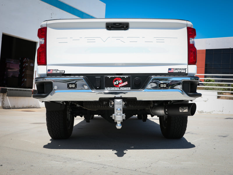 aFe Large Bore-HD 5 IN 409 SS DPF-Back Exhaust System w/Black Tip 20-21 GM Truck V8-6.6L-DPF Back-Deviate Dezigns (DV8DZ9)