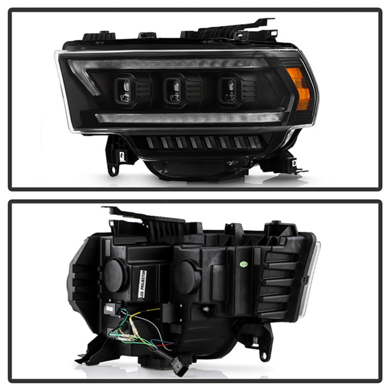 Spyder 19-22 Dodge Ram 2500/3500 (Halogen Model Only) Proj. Headlights (PRO-YD-DR19HDHALAP-SEQ-BK)-Headlights-Deviate Dezigns (DV8DZ9)