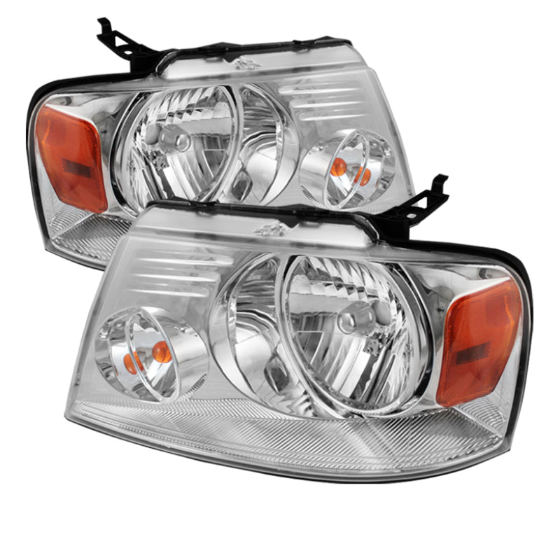 Xtune Ford F150 04-08 Amber Crystal Headlights Chrome HD-JH-FF15004-AM-C-Headlights-Deviate Dezigns (DV8DZ9)