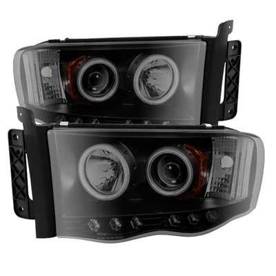 Spyder Dodge Ram 1500 02-05 03-05 Projector Headlights CCFL Halo LED Blk Smke PRO-YD-DR02-CCFL-BSM-Headlights-Deviate Dezigns (DV8DZ9)