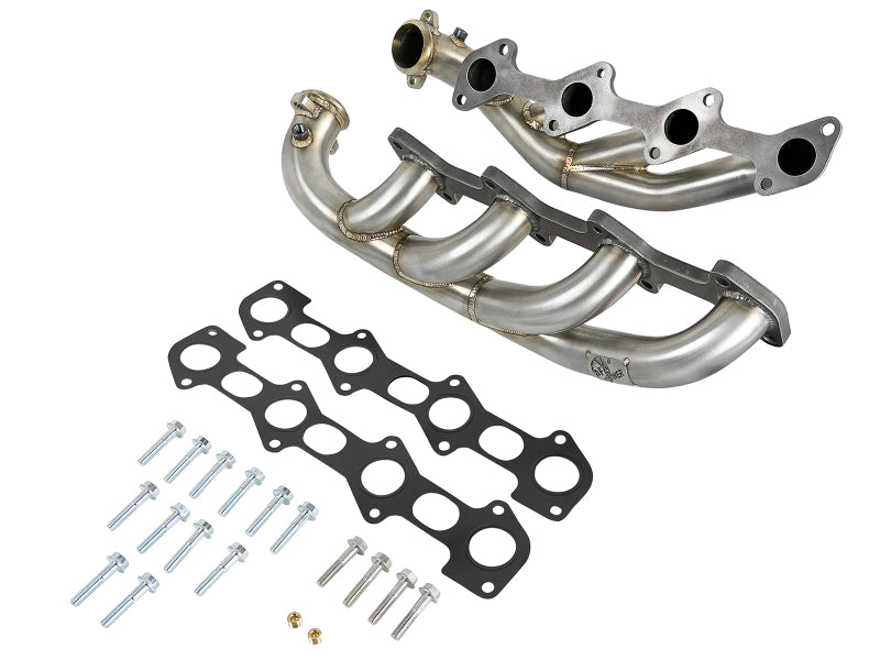 aFe Twisted Steel 1.75-2in 304 SS Headers 03-07 Ford Diesel Trucks V8-6.0L (td)-Headers & Manifolds-Deviate Dezigns (DV8DZ9)