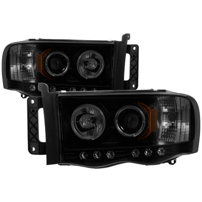 Spyder Dodge Ram 1500 02-05 03-05 Projector Headlights LED Halo LED Blk Smke PRO-YD-DR02-HL-BSM-Headlights-Deviate Dezigns (DV8DZ9)