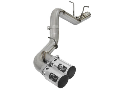 aFe Victory Series 4in 409-SS DPF-Back Exhaust w/ Dual Polished Tips 2017 GM Duramax V8-6.6L(td) L5P-DPF Back-Deviate Dezigns (DV8DZ9)