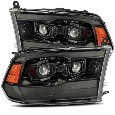 AlphaRex 09-18 Dodge Ram 1500 PRO-Series Projector Headlights Plank Style Alpha Blk w/Seq Signal/DRL-Headlights-Deviate Dezigns (DV8DZ9)