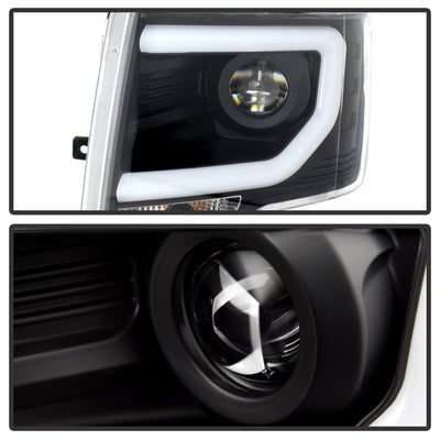 Spyder Ford F150 09-14 Projector Headlights Halogen Model- Light Bar DRL Blk PRO-YD-FF15009-LBDRL-BK-Headlights-Deviate Dezigns (DV8DZ9)