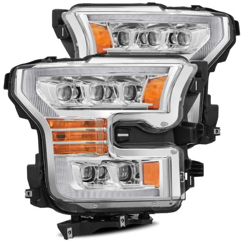 AlphaRex 11-16 Ford F-350 SD NOVA LED Proj Headlights Plank Style Chrm w/Activ Light/Seq Signal-Headlights-Deviate Dezigns (DV8DZ9)