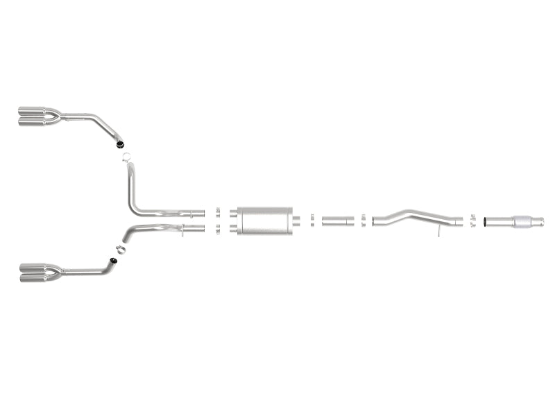 aFe Vulcan Series 4-3in 304SS Exhaust Cat-Back w/ Pol Tips 2019 GM Silverado/Sierra 1500 V8-6.2L-Catback-Deviate Dezigns (DV8DZ9)