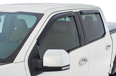 Stampede 2004-2014 Ford F-150 Extended Cab Pickup Tape-Onz Sidewind Deflector 4pc - Smoke-Wind Deflectors-Deviate Dezigns (DV8DZ9)