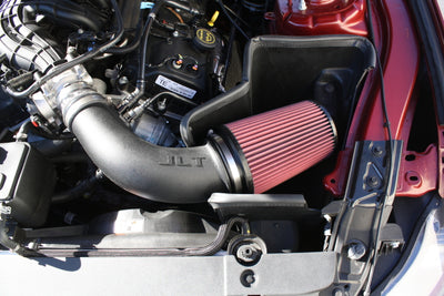 JLT 15-17 Ford Mustang V6 Black Textured Cold Air Intake Kit w/Red Filter-Cold Air Intakes-Deviate Dezigns (DV8DZ9)