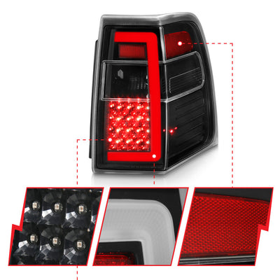 ANZO 07-17 Ford Expedition LED Taillights w/ Light Bar Black Housing Clear Lens-Tail Lights-Deviate Dezigns (DV8DZ9)