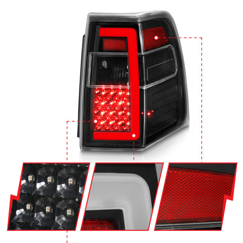 ANZO 07-17 Ford Expedition LED Taillights w/ Light Bar Black Housing Clear Lens-Tail Lights-Deviate Dezigns (DV8DZ9)