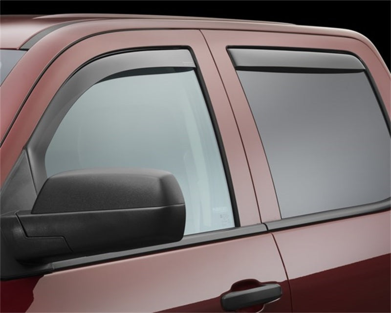WeatherTech 14+ Chevrolet Silverado 1500 Front and Rear Side Window Deflectors - Dark Smoke-Wind Deflectors-Deviate Dezigns (DV8DZ9)