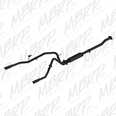 MBRP 11-14 Ford F-150 V6 Ecoboost Black Coated 2.5in Cat-Back Dual Rear Exit Exhaust System-Catback-Deviate Dezigns (DV8DZ9)