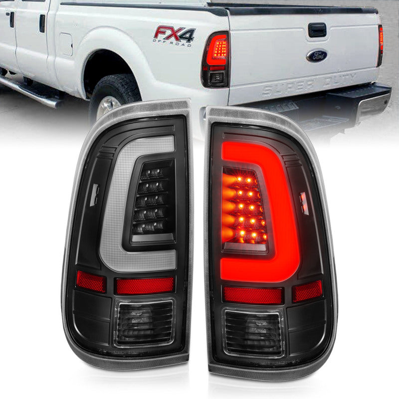 ANZO 2008-2016 Ford F-250 LED Taillights Black Housing Clear Lens (Pair)-Tail Lights-Deviate Dezigns (DV8DZ9)