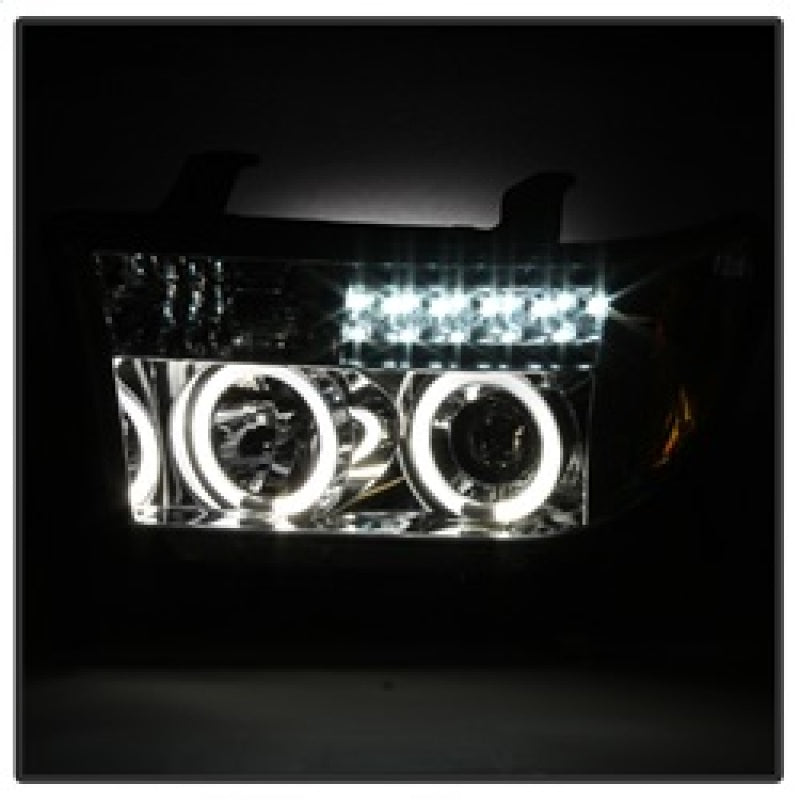 Spyder Toyota Tundra 07-13 Projector Headlights LED Halo LED Chrm PRO-YD-TTU07-HL-C-Headlights-Deviate Dezigns (DV8DZ9)
