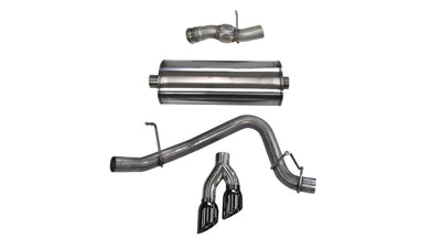 Corsa 15-16 GMC Yukon Denali 6.2L V8 Single Side Exit Cat-Back Exhaust w/ Polished Black Tips-Catback-Deviate Dezigns (DV8DZ9)