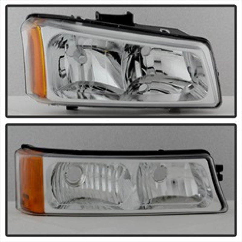 Xtune Chevy Silverado 2500HD 03-06 Crystal Headlights w/ Bumper Lights Chrome HD-JH-CSIL03-AM-C-SET-Headlights-Deviate Dezigns (DV8DZ9)