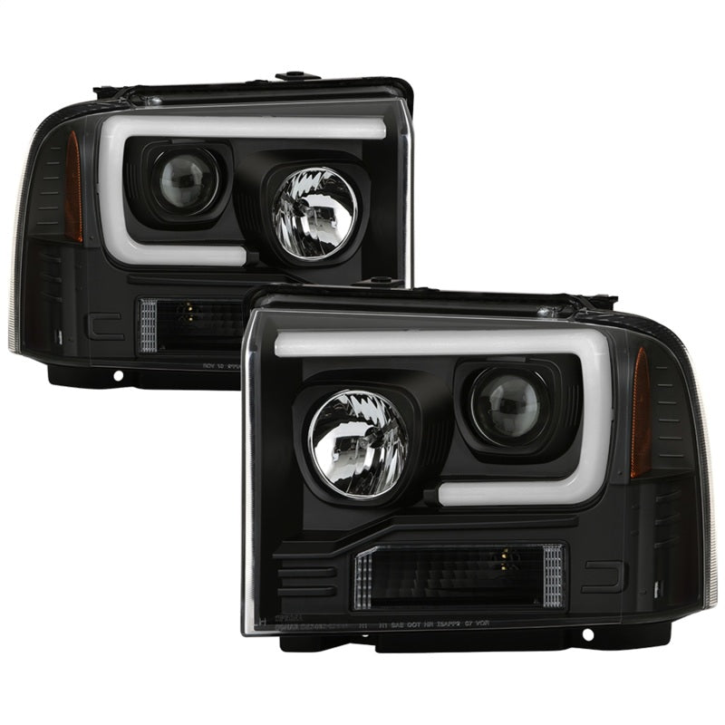 Spyder 05-07 Ford F250/350/450 Super Duty Projector LED Black PRO-YD-FS05V2PL-BK-Headlights-Deviate Dezigns (DV8DZ9)