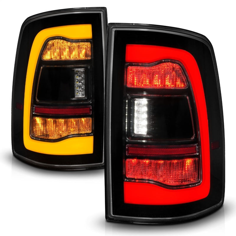 ANZO 09-18 Dodge Ram 1500 Sequential LED Taillights Smoke Black w/Switchback Amber Signal-Tail Lights-Deviate Dezigns (DV8DZ9)