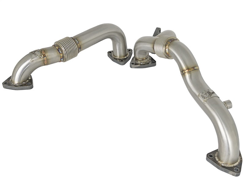 aFe Twisted Steel Header Up-Pipe 08-10 Ford Diesel Trucks V8-6.4L (td)-Headers & Manifolds-Deviate Dezigns (DV8DZ9)