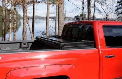 Lund 15-18 Ford F-150 Styleside (5.5ft. Bed) Hard Fold Tonneau Cover - Black-Tonneau Covers - Hard Fold-Deviate Dezigns (DV8DZ9)