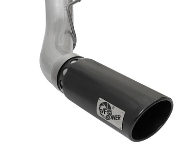 aFe ATLAS 5in DPF-Back Alum Steel Exhaust System w/Black Tip 2017 Ford Diesel Trucks V8-6.7L (td)-DPF Back-Deviate Dezigns (DV8DZ9)