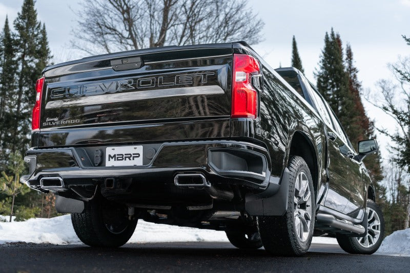 MBRP 2019 Chevrolet Silverado 1500 4.3L/5.3L 2.5in Cat Back Dual Rear Exit - Aluminized-Catback-Deviate Dezigns (DV8DZ9)