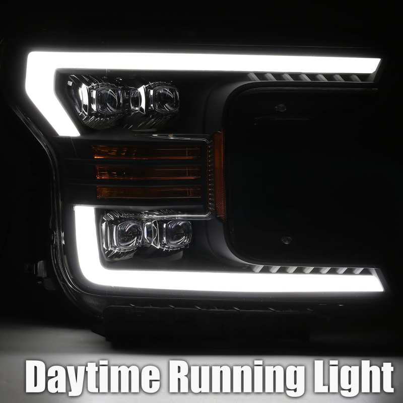 AlphaRex 18-19 Ford F-150 NOVA LED Proj Headlights Plank Style Matte Black w/Activ Light/Seq Signal-Headlights-Deviate Dezigns (DV8DZ9)