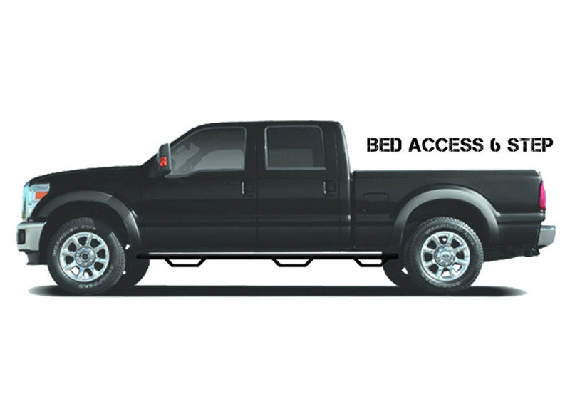 N-Fab Podium LG 15.5-19 Dodge RAM 1500 Crew Cab 6.4ft Bed - Bed Access - Tex. Black - 3in-Side Steps-Deviate Dezigns (DV8DZ9)
