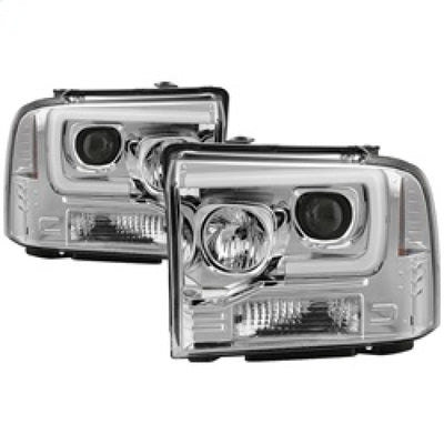 Spyder 05-07 Ford F250/350/450 SD Ver 2 Proj Headlights - Light Bar DRL - Black PRO-YD-FS05V2-LB-C-Headlights-Deviate Dezigns (DV8DZ9)