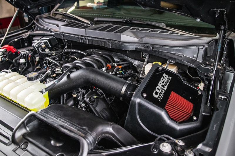 Corsa 21-22 Ford F-150 5.0L V8 Air Intake Dry Filter-Cold Air Intakes-Deviate Dezigns (DV8DZ9)