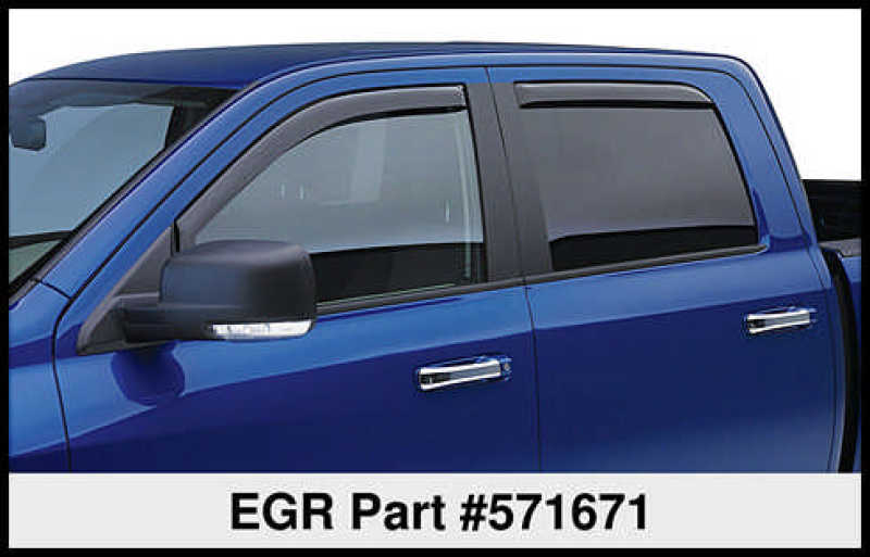 EGR 14+ Chev Silverado/GMC Sierra Double Cab In-Channel Window Visors - Set of 4 (571671)-Wind Deflectors-Deviate Dezigns (DV8DZ9)